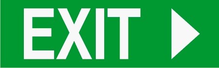 Exit Sign With Right Arrow